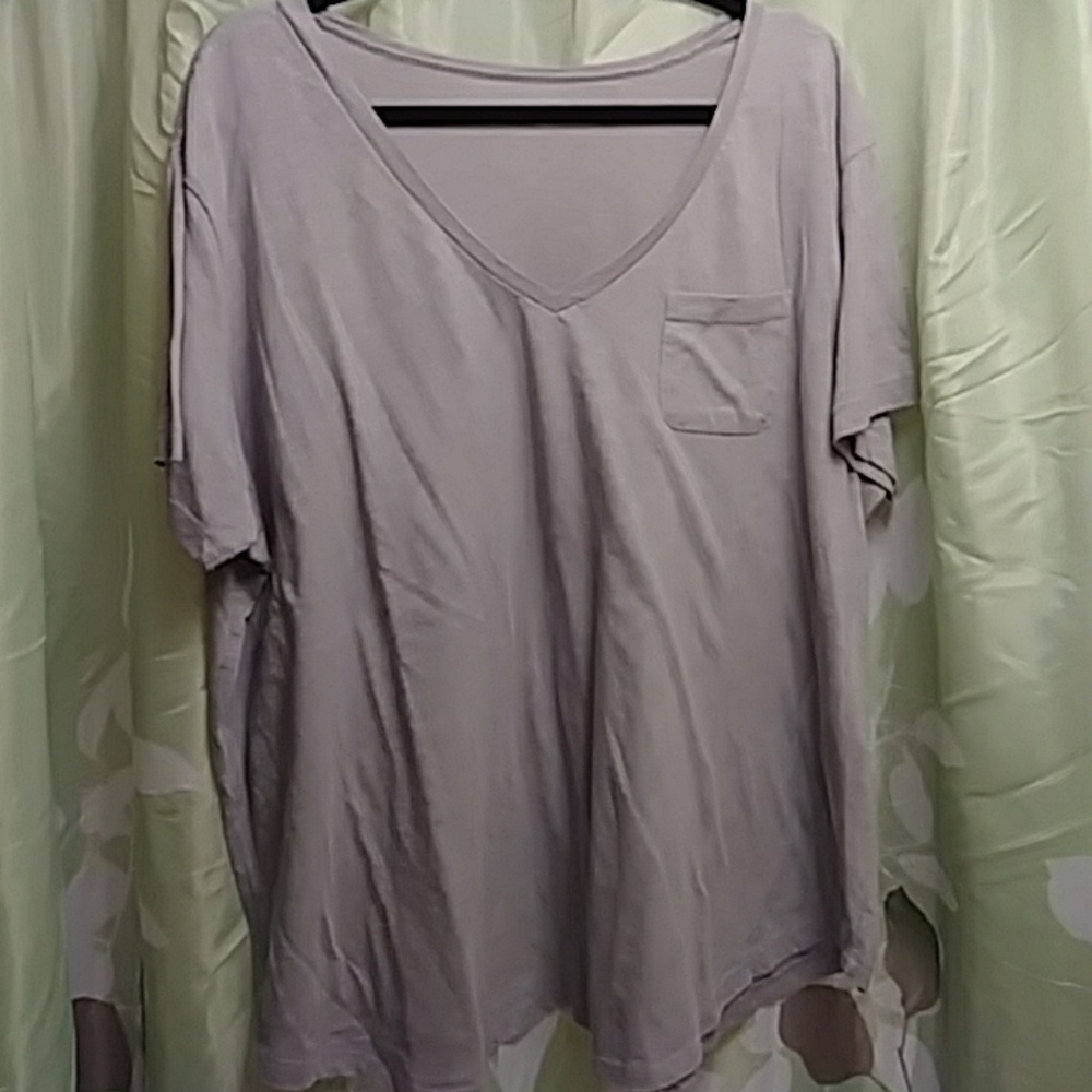 Women's gray v-neck, pocket T-shirt from Avon